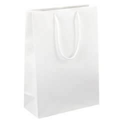 Dárková taška bílá  lesklá 25x11x35 cm